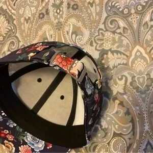 Johnny Was Brown Camouflage Cap with White Floral Embroidery Johnny Was | Accessories | New Johnny Was Bee Active Floral  main image 3